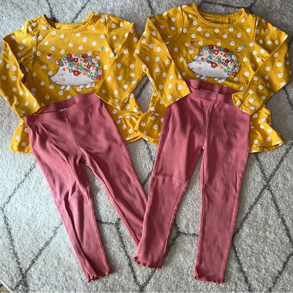 Kids Headquarters Pink Matching Leggings Set